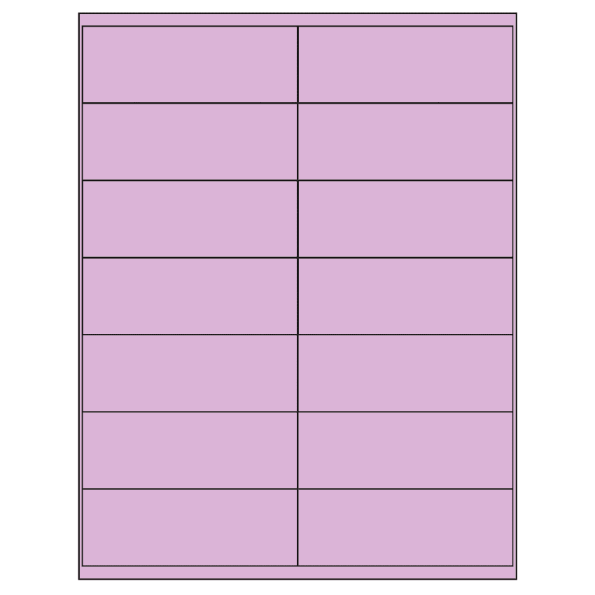 4.1875" x 1.5" Pastel Purple Rectangular Sheet Labels