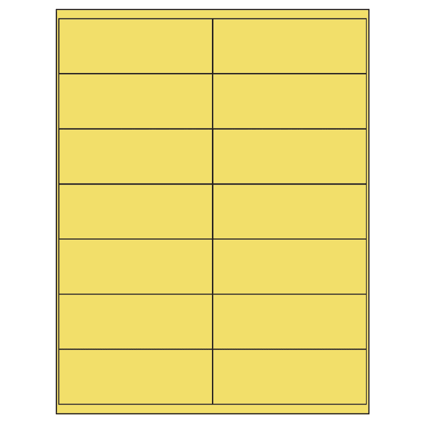 4.1875" x 1.5" Pastel Yellow Rectangular Sheet Labels