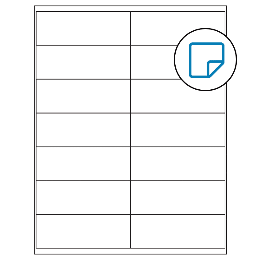 4.1875" x 1.5" White Rectangular Sheet Labels - Removable Adhesive