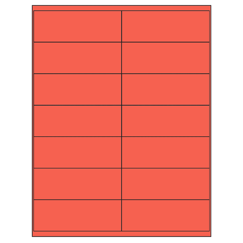 4.1875" x 1.5" Red Rectangular Sheet Labels