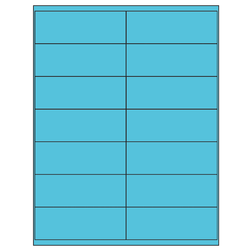 4.1875" x 1.5" Turquoise Rectangular Sheet Labels