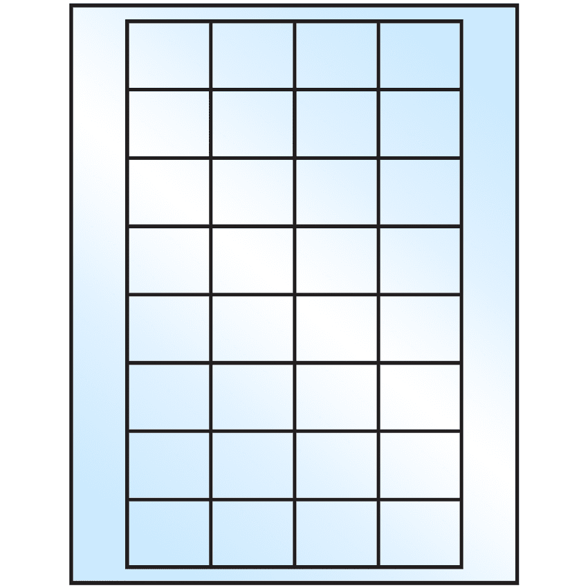 1.59375" x 1.3" White Premium High Gloss Rectangular Sheet Labels