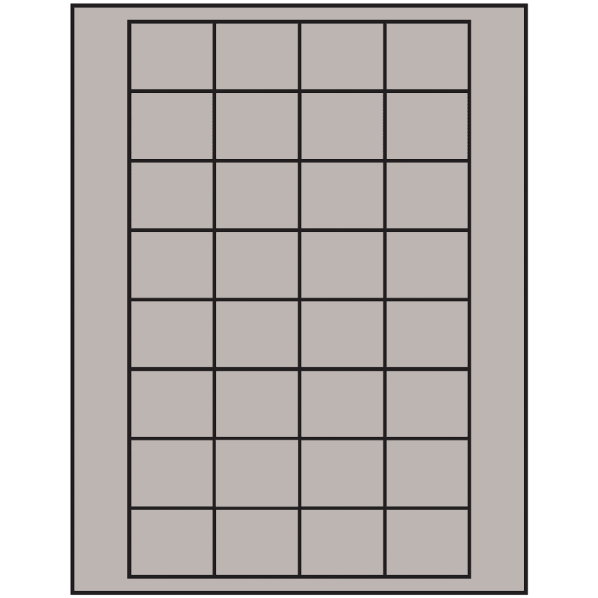 1.59375" x 1.3" Gray Rectangular Sheet Labels
