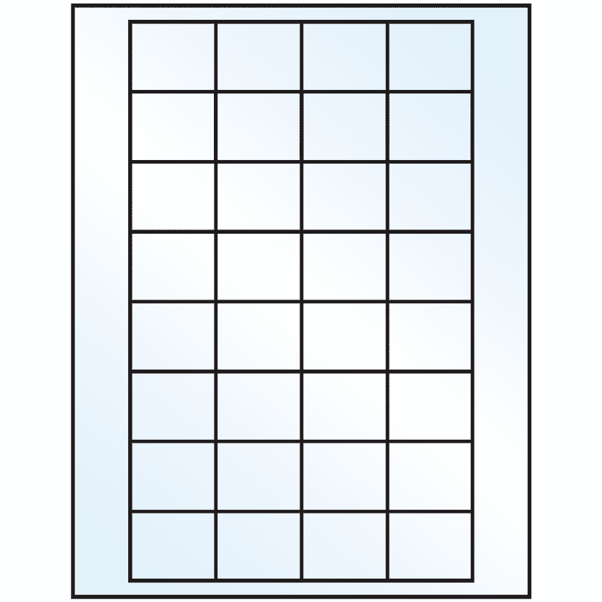 1.59375" x 1.3" White Mid Gloss Rectangular Sheet Labels