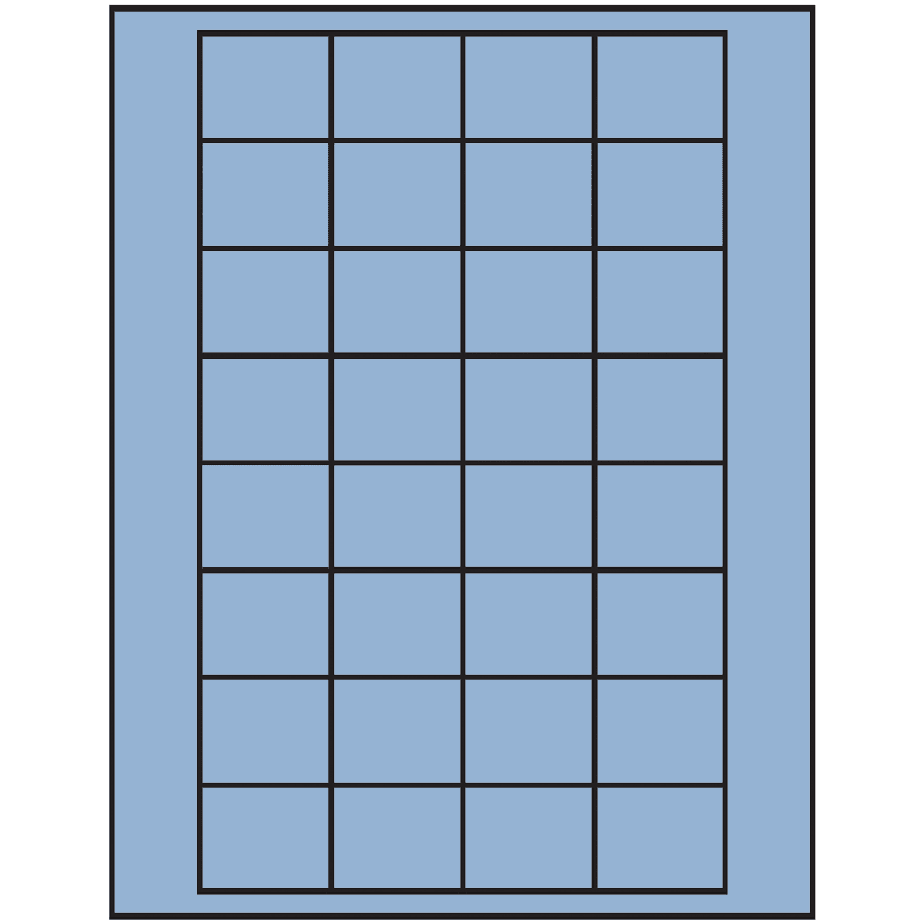 1.59375" x 1.3" Pastel Blue Rectangular Sheet Labels