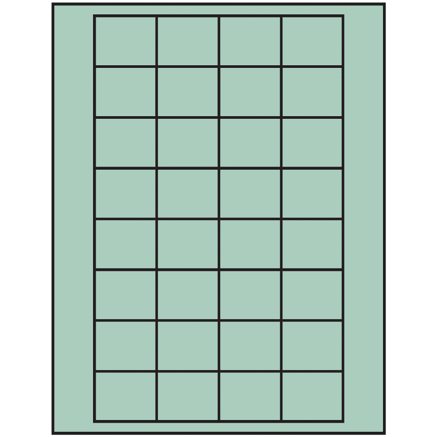1.59375" x 1.3" Pastel Green Rectangular Sheet Labels
