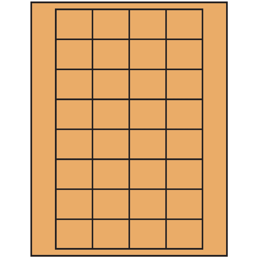 1.59375" x 1.3" Pastel Orange Rectangular Sheet Labels