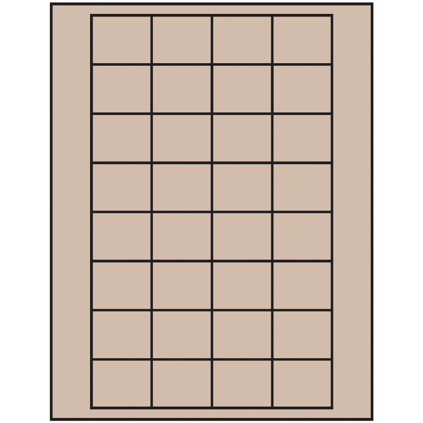 1.59375" x 1.3" Pastel Tan Rectangular Sheet Labels
