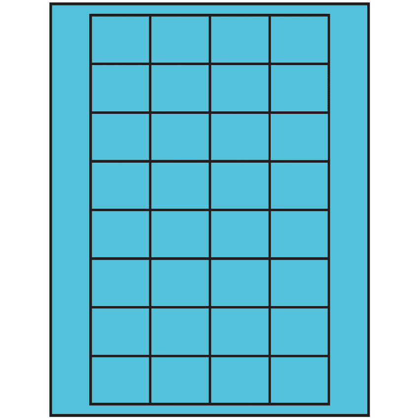 1.59375" x 1.3" Turquoise Rectangular Sheet Labels