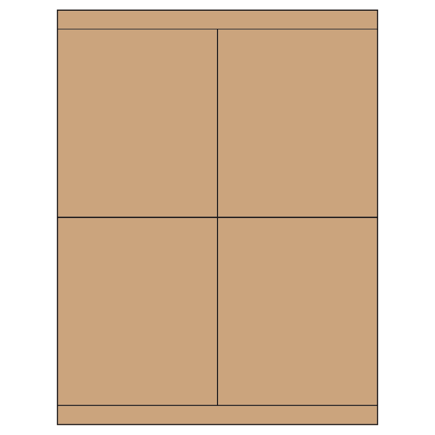 4.25" x 5" Brown Kraft Rectangular Sheet Labels