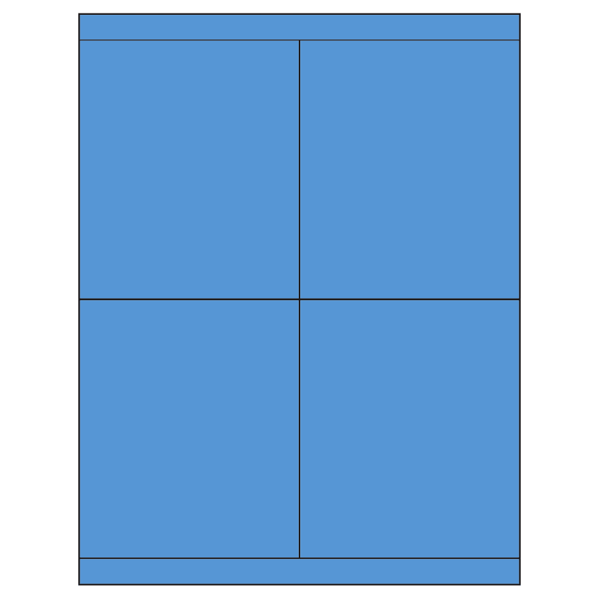 4.25" x 5" Fluorescent Blue Rectangular Sheet Labels