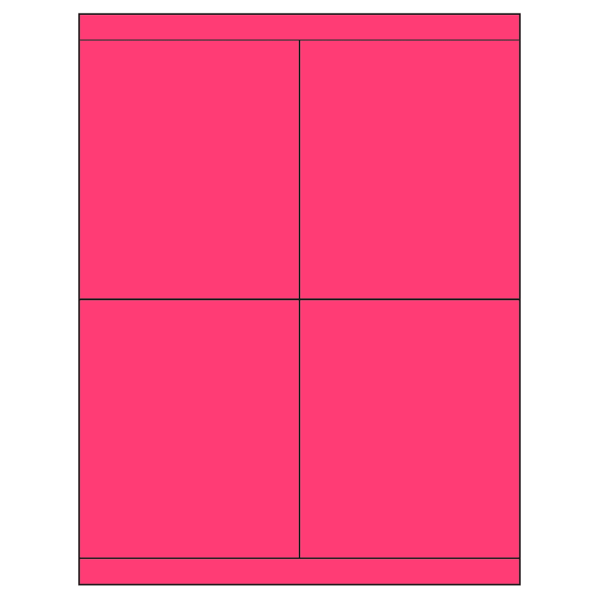 4.25" x 5" Fluorescent Pink Rectangular Sheet Labels
