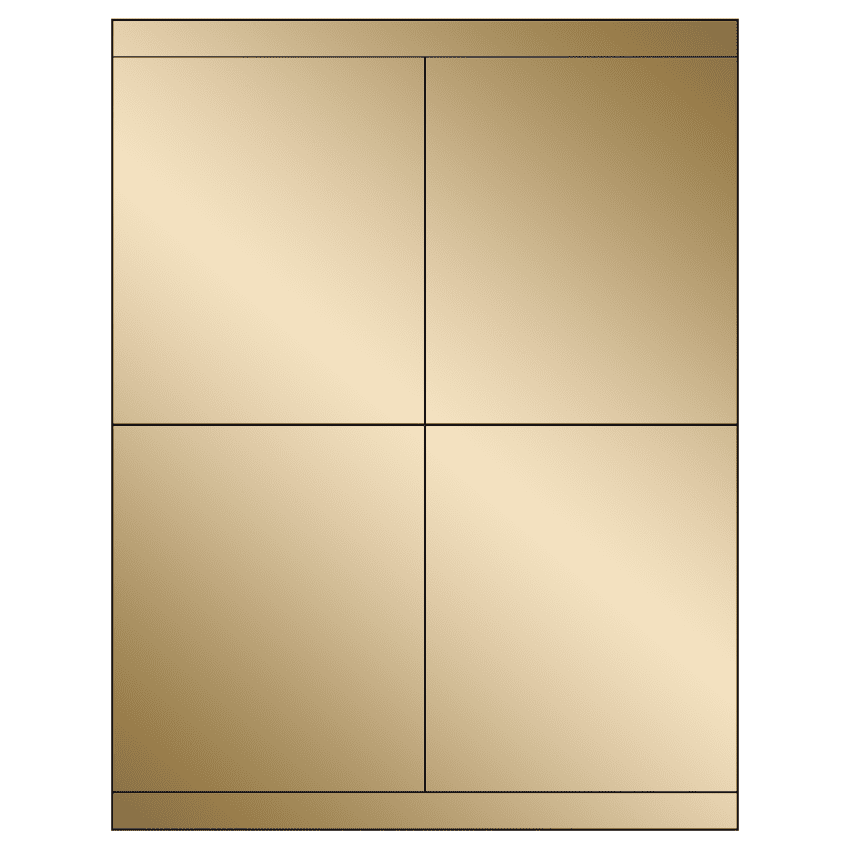 4.25" x 5" Gold Foil Rectangular Sheet Labels