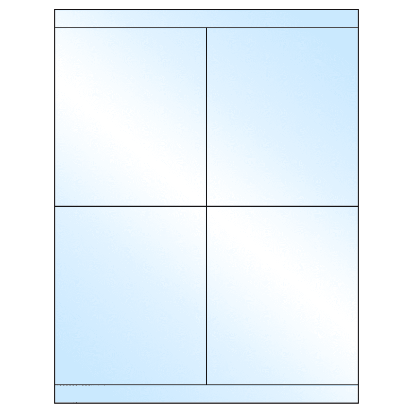 4.25" x 5" White Premium High Gloss Rectangular Sheet Labels