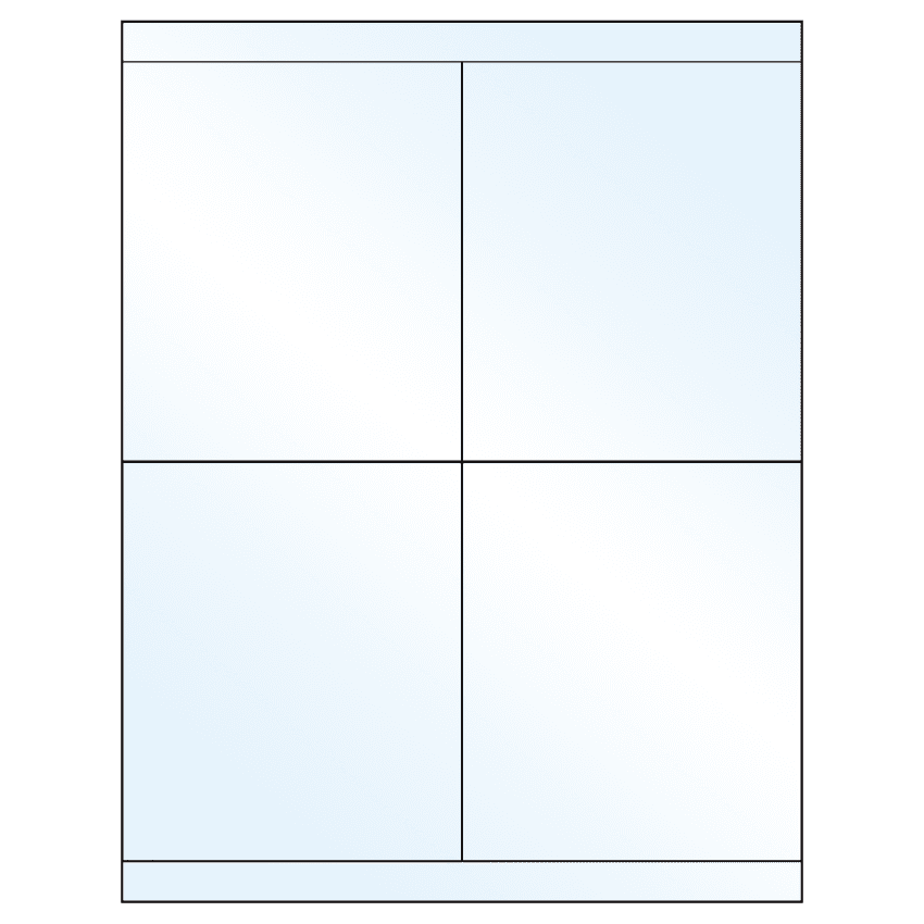 4.25" x 5" White Mid Gloss Rectangular Sheet Labels
