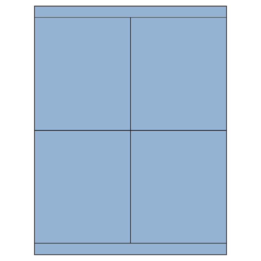 4.25" x 5" Pastel Blue Rectangular Sheet Labels
