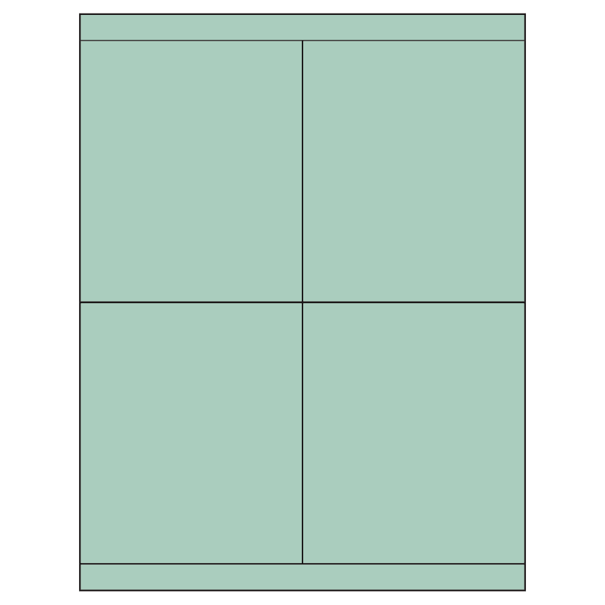 4.25" x 5" Pastel Green Rectangular Sheet Labels