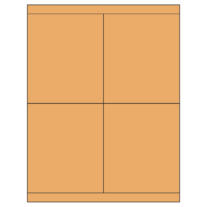 4.25" x 5" Pastel Orange Rectangular Sheet Labels
