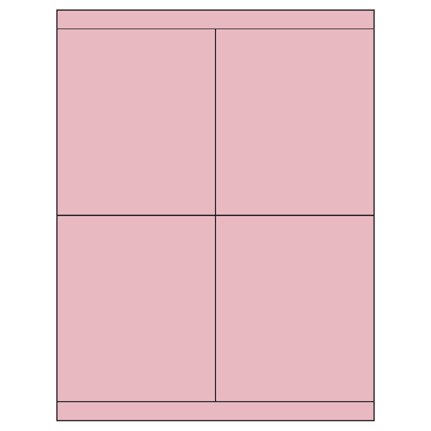 4.25" x 5" Pastel Pink Rectangular Sheet Labels
