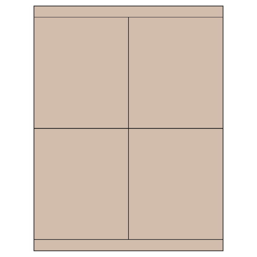 4.25" x 5" Pastel Tan Rectangular Sheet Labels