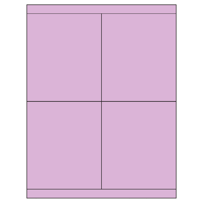 4.25" x 5" Pastel Purple Rectangular Sheet Labels