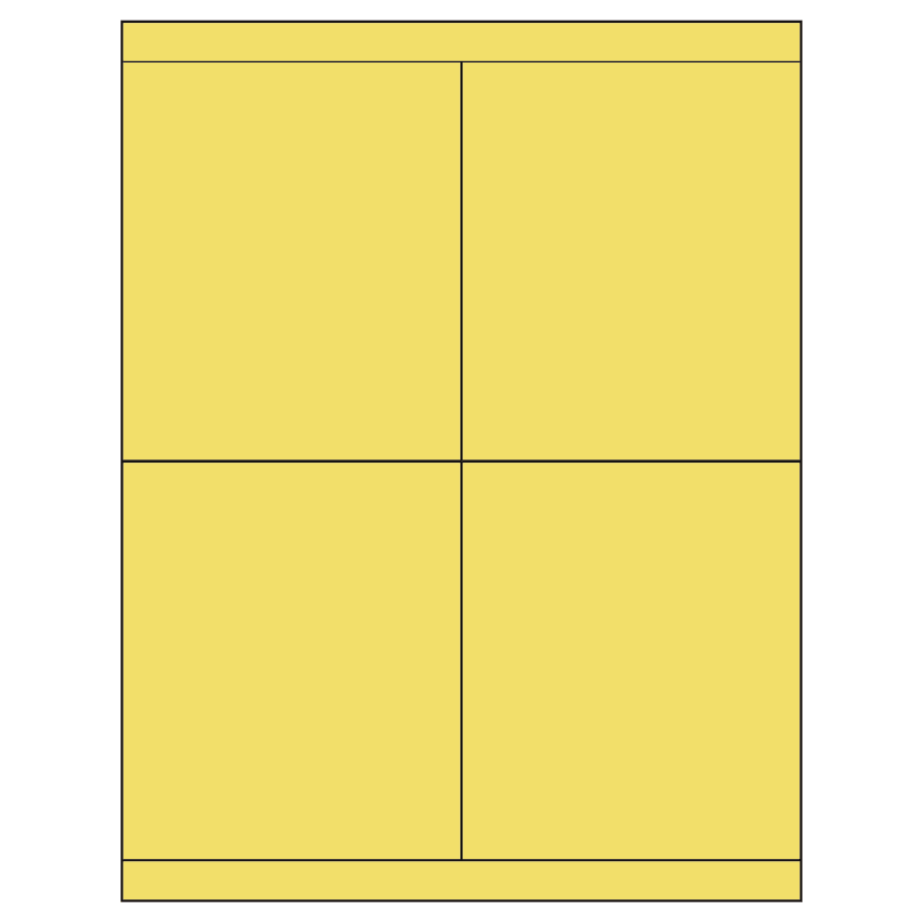 4.25" x 5" Pastel Yellow Rectangular Sheet Labels