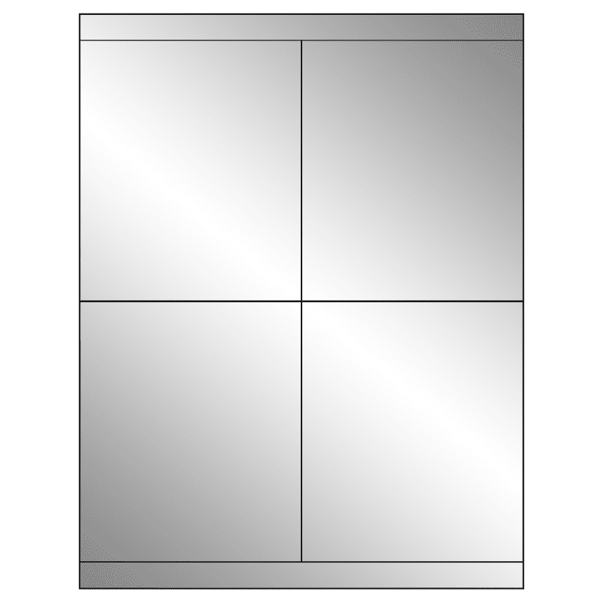 4.25" x 5" Silver Foil Rectangular Sheet Labels