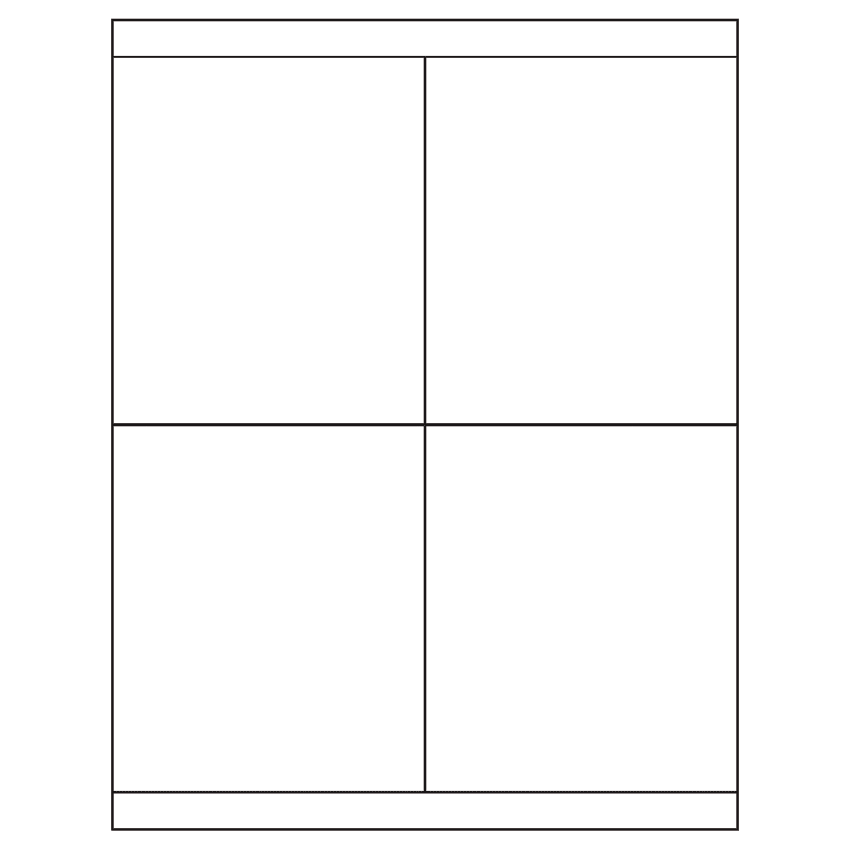 4.25" x 5" White Rectangular Sheet Labels