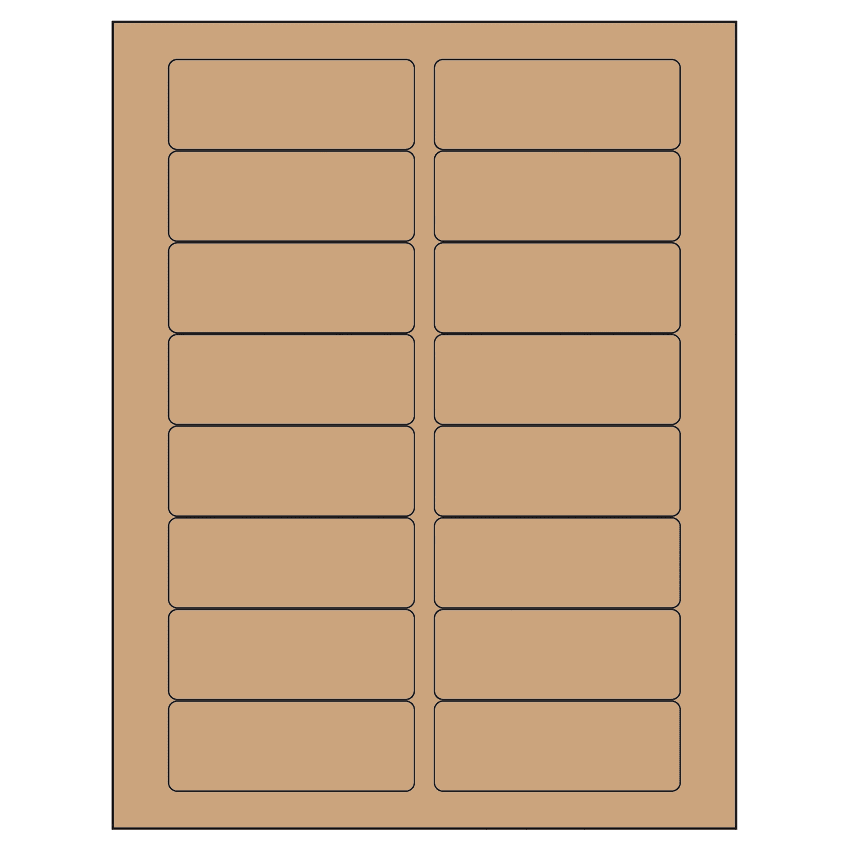 3.375" x 1.25" Brown Kraft Rectangular Sheet Labels
