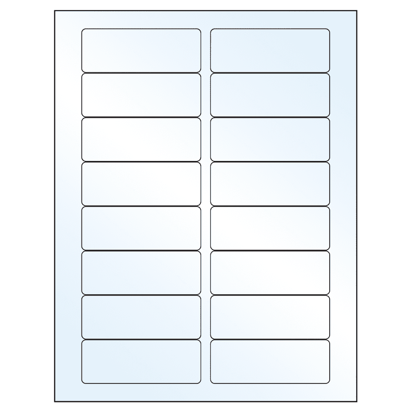 3.375" x 1.25" Crystal Clear Rectangular Sheet Labels