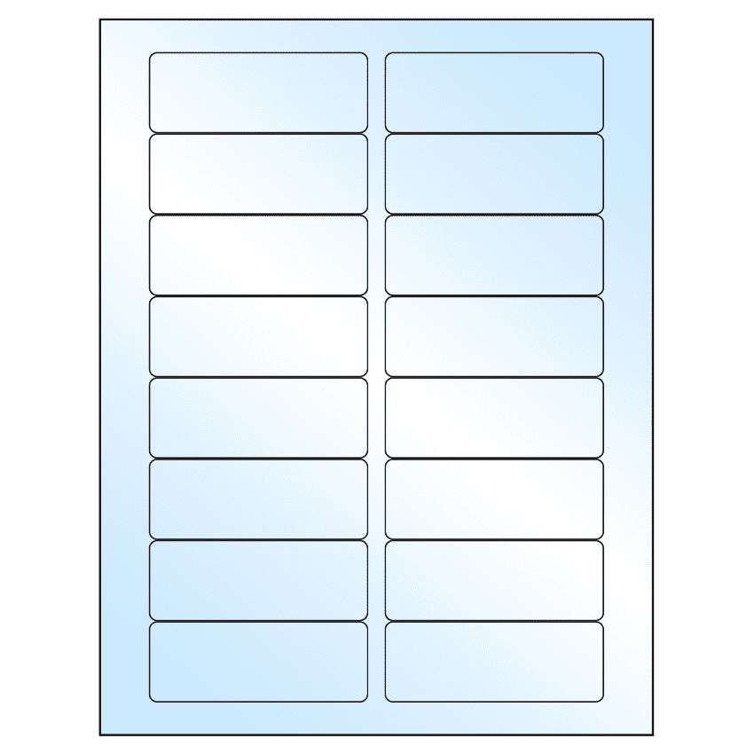 3.375" x 1.25" White Premium High Gloss Rectangular Sheet Labels