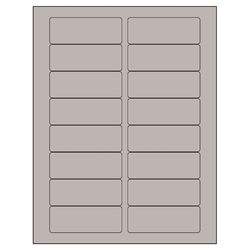 3.375" x 1.25" Gray Rectangular Sheet Labels