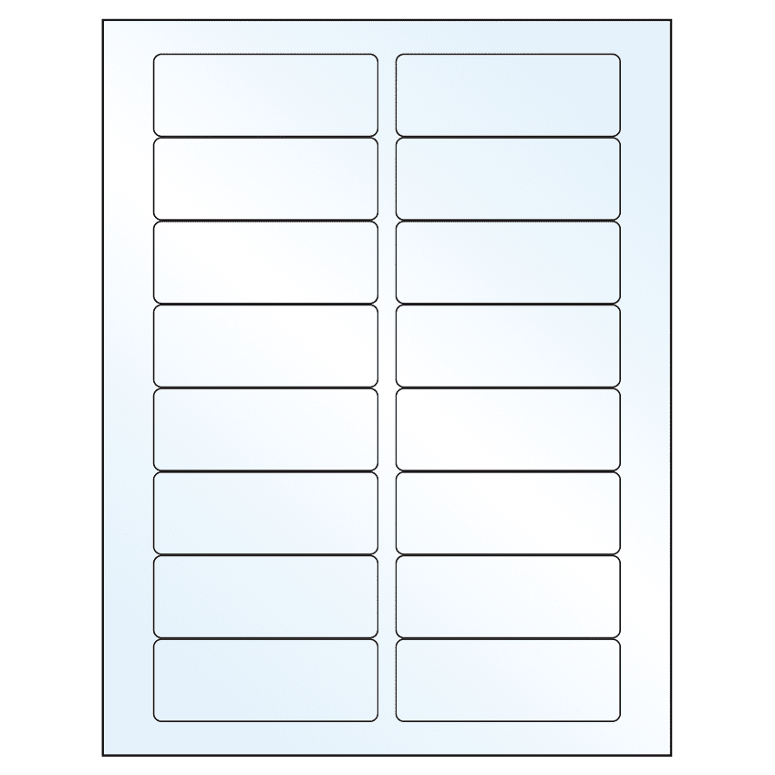3.375" x 1.25" White Mid Gloss Rectangular Sheet Labels