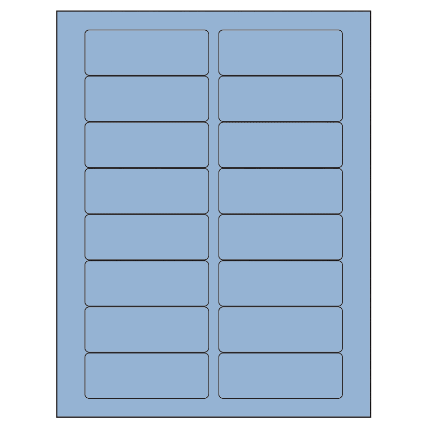 3.375" x 1.25" Pastel Blue Rectangular Sheet Labels