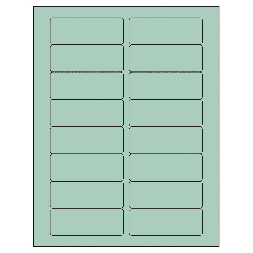 3.375" x 1.25" Pastel Green Rectangular Sheet Labels