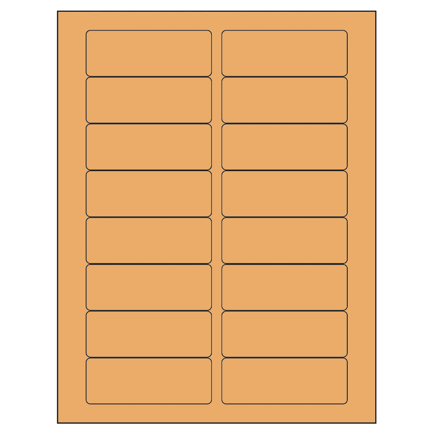 3.375" x 1.25" Pastel Orange Rectangular Sheet Labels