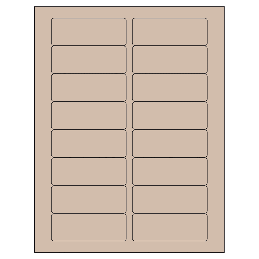 3.375" x 1.25" Pastel Tan Rectangular Sheet Labels