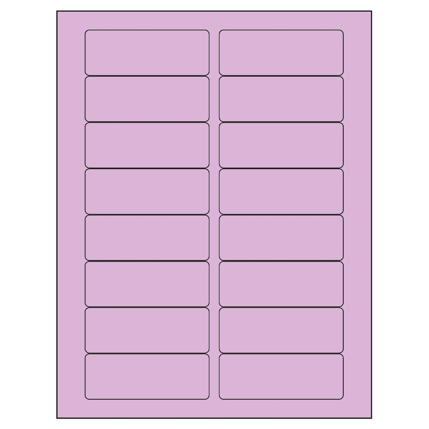 3.375" x 1.25" Pastel Purple Rectangular Sheet Labels