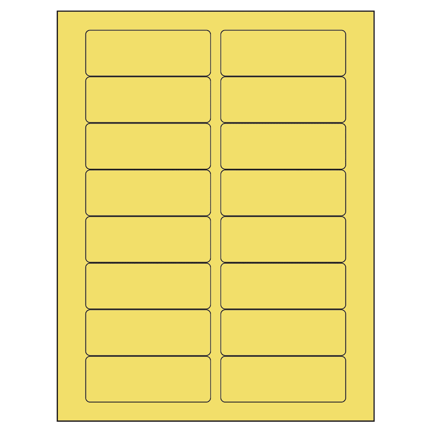 3.375" x 1.25" Pastel Yellow Rectangular Sheet Labels