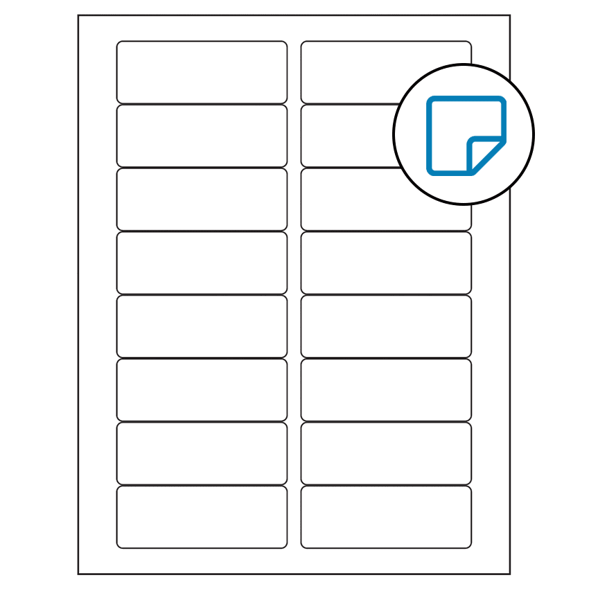 3.375" x 1.25" White Rectangular Sheet Labels - Removable Adhesive