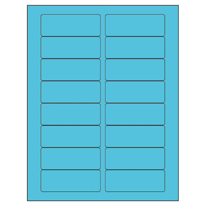 3.375" x 1.25" Turquoise Rectangular Sheet Labels
