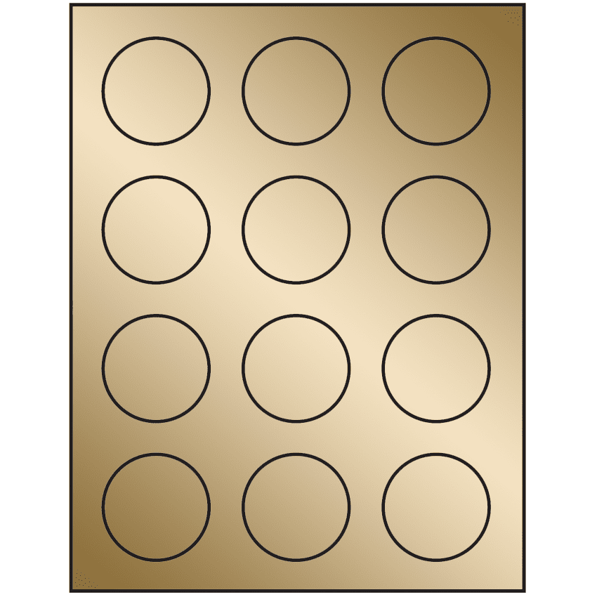 2" Gold Foil Circular Sheet Labels