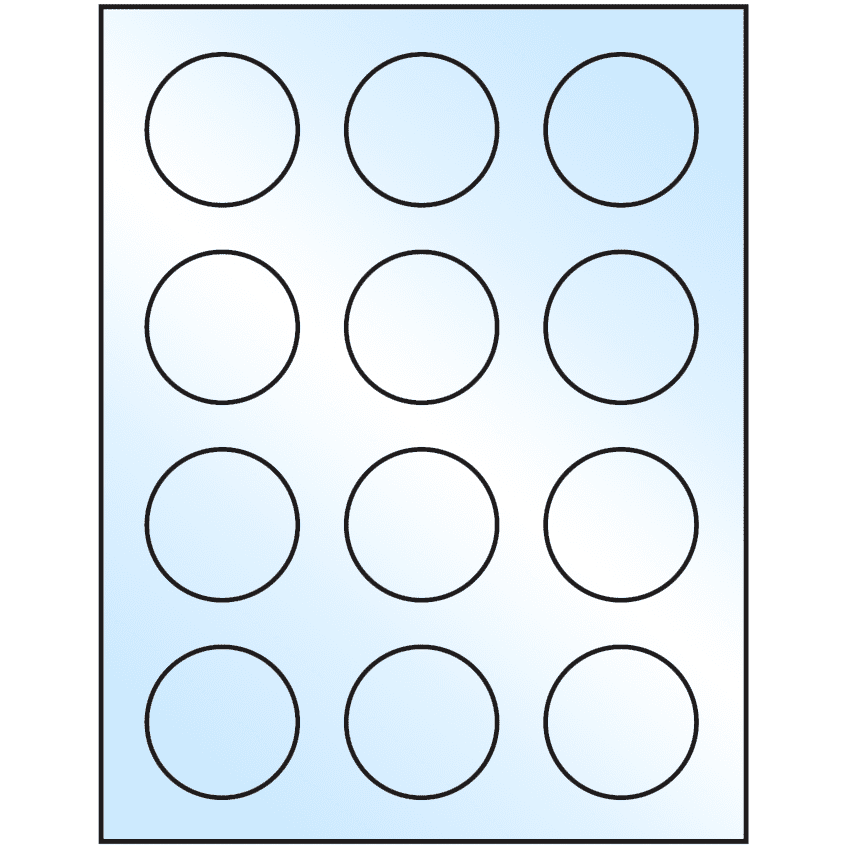 2" White Premium High Gloss Circular Sheet Labels