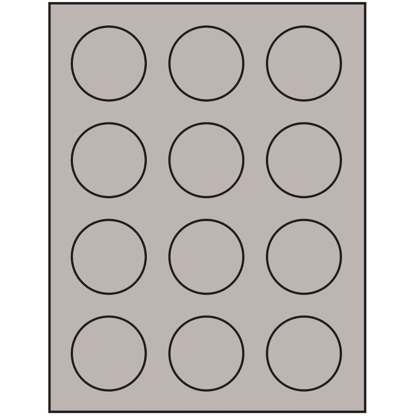 2" Gray Circular Sheet Labels