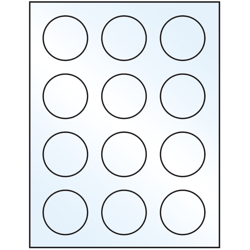 2" White Mid Gloss Circular Sheet Labels