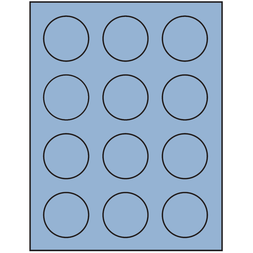 2" Pastel Blue Circular Sheet Labels