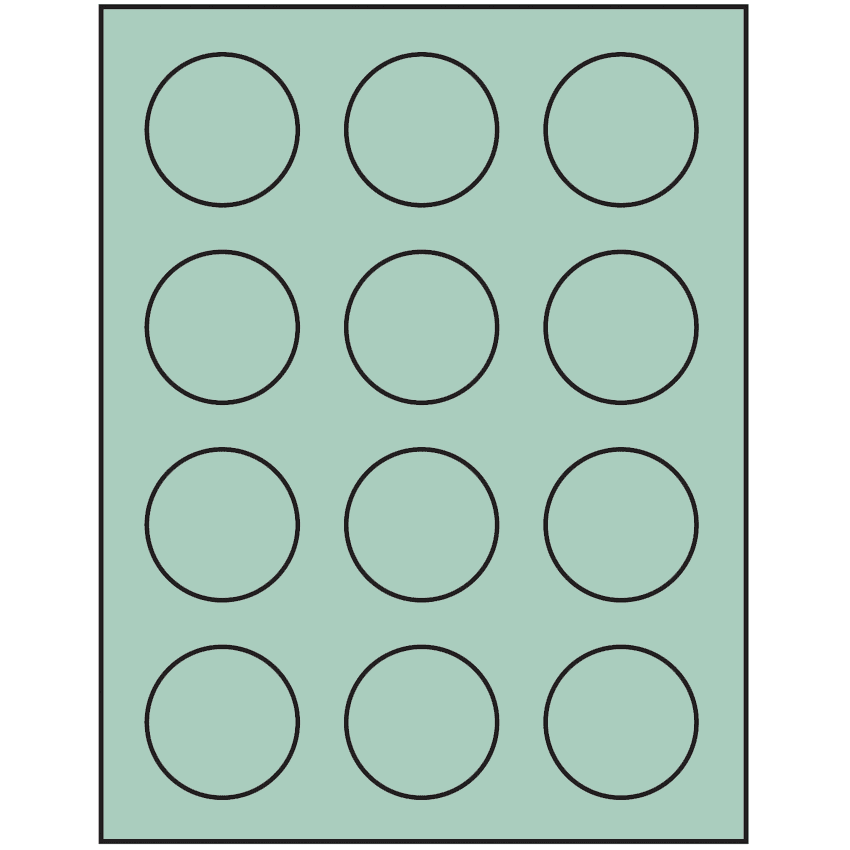 2" Pastel Green Circular Sheet Labels