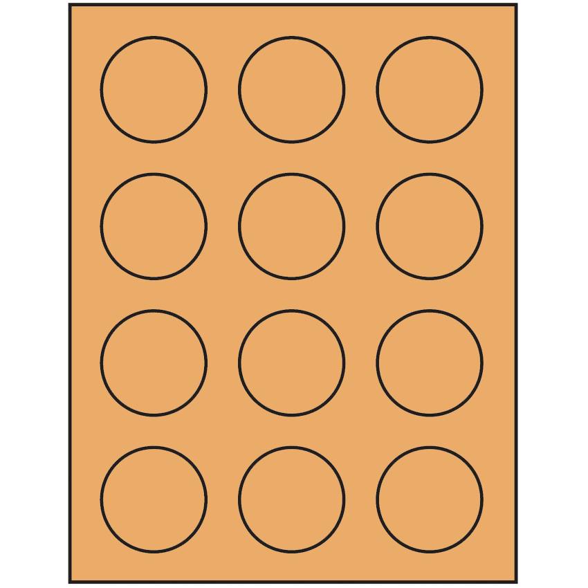 2" Pastel Orange Circular Sheet Labels