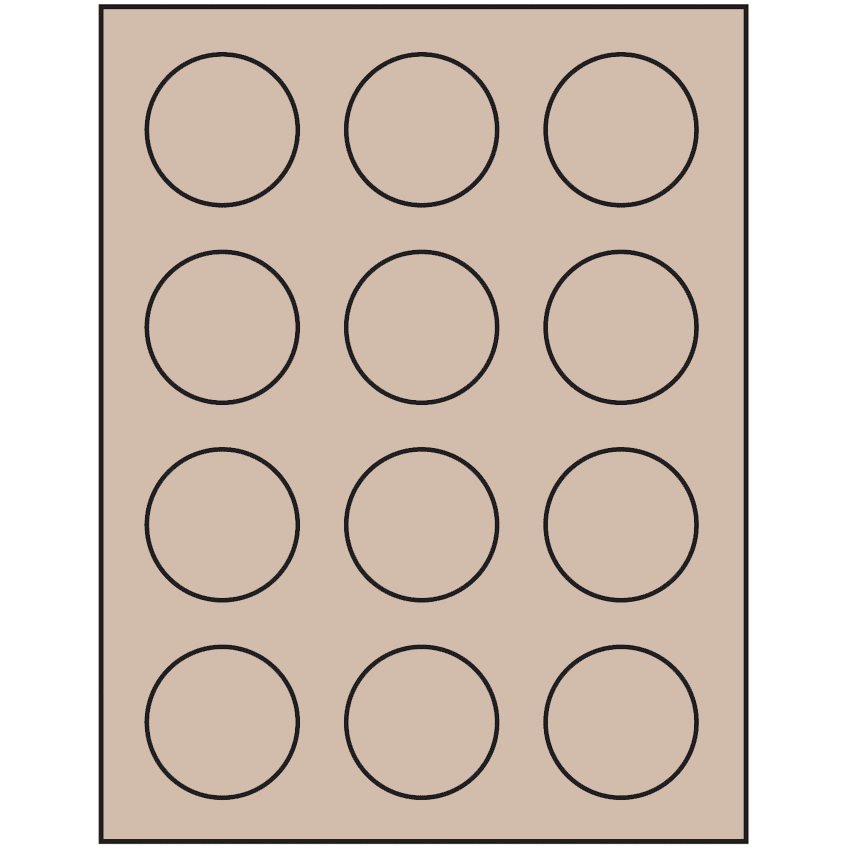 2" Pastel Tan Circular Sheet Labels