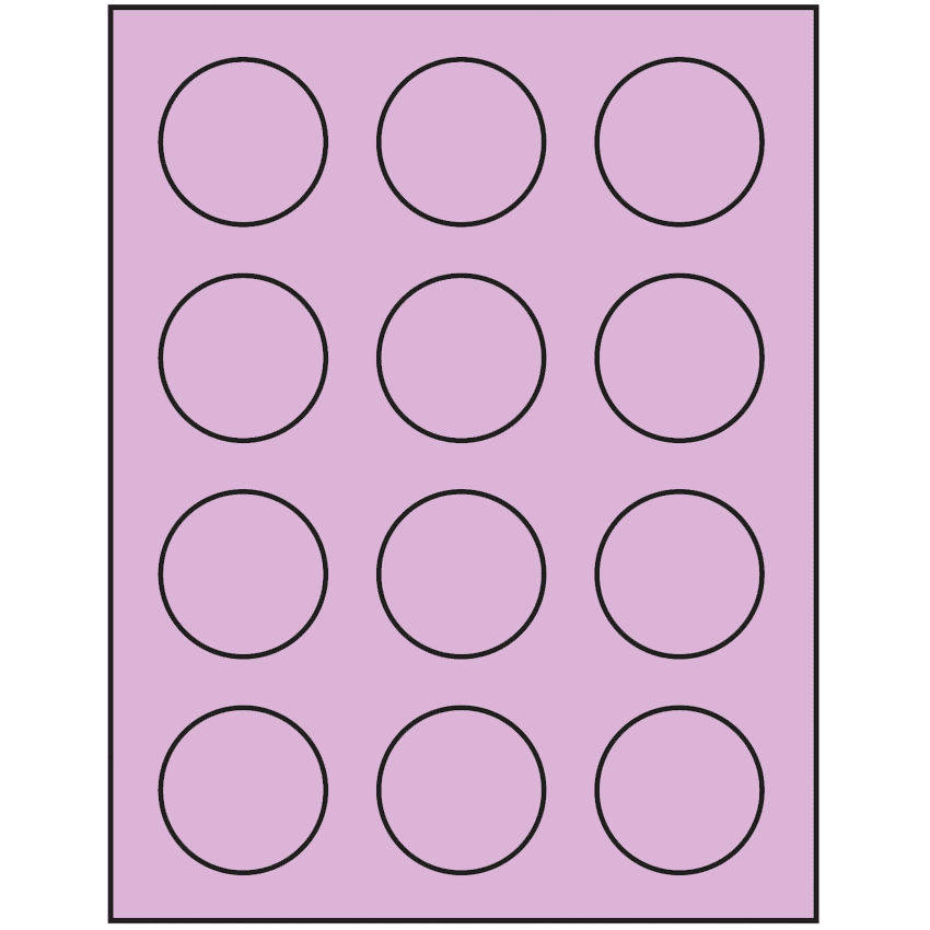2" Pastel Purple Circular Sheet Labels